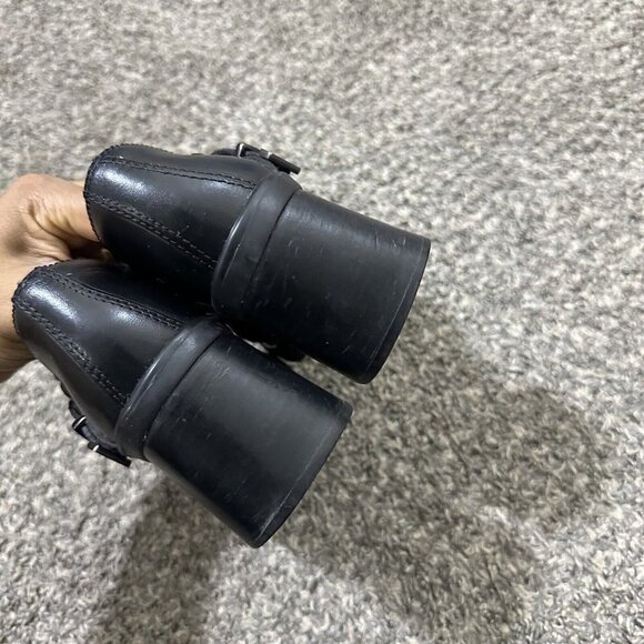 Harley Davidson Black Leather Boots Chunky Block Heel Square Toe Size 6 Y2K 90s - Picture 9 of 11